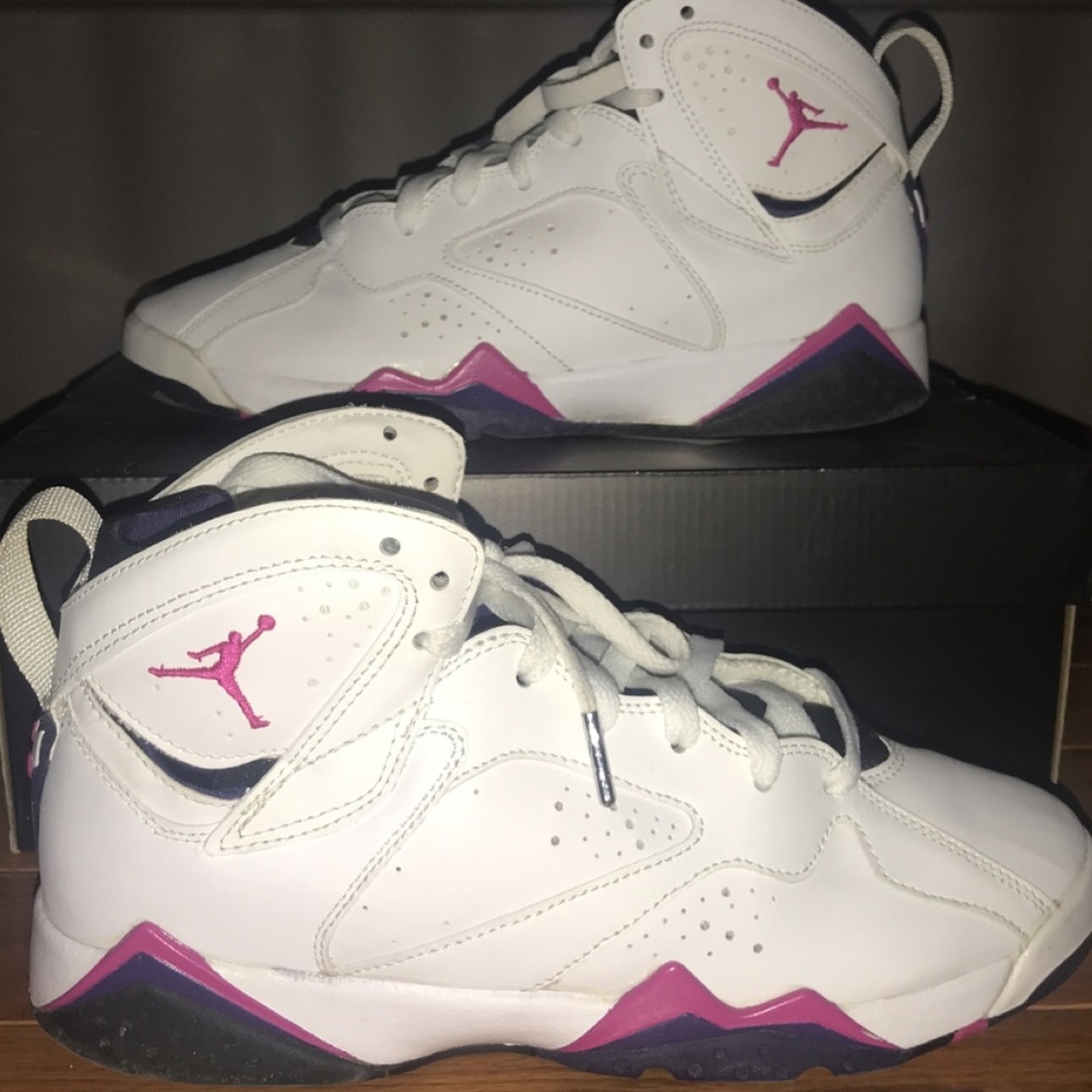 Air Jordan 7 Girls GS - White/Purple/Pink
